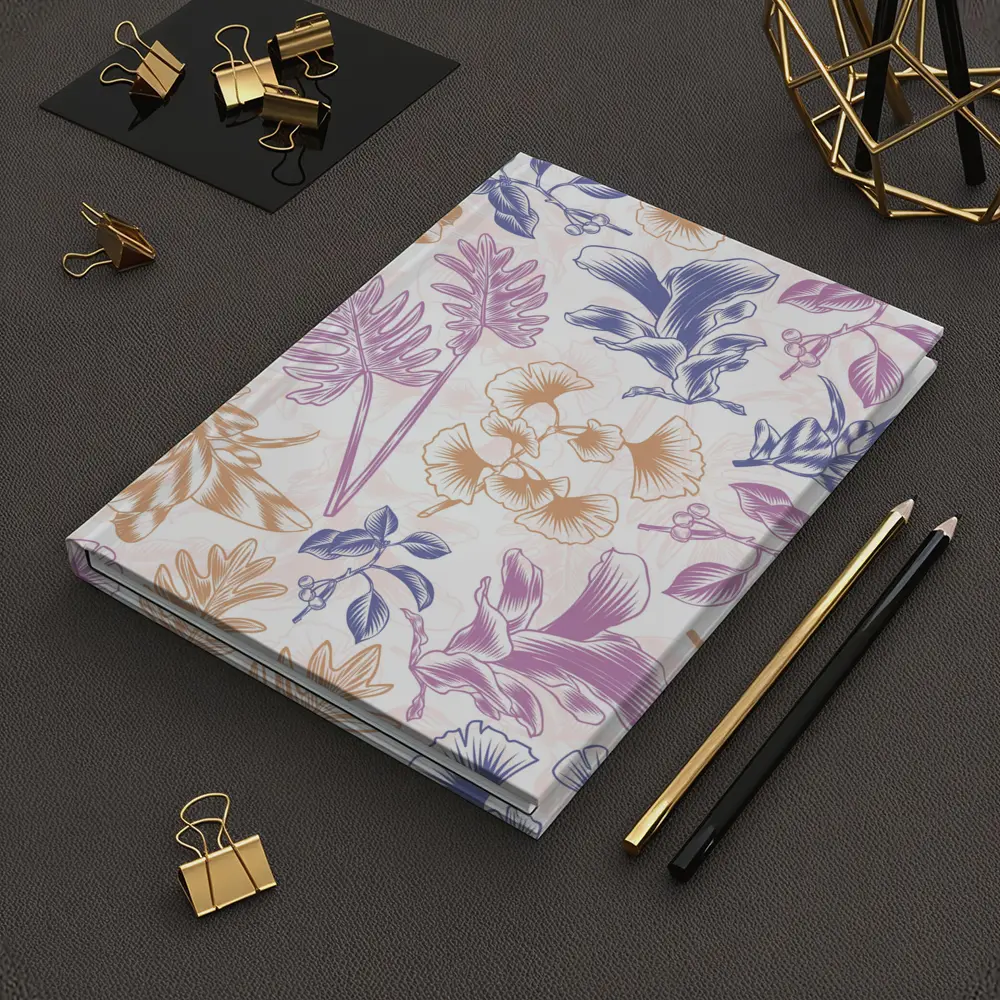 Tropical Floral Pattern Pastel Pink Purple – Notebooks