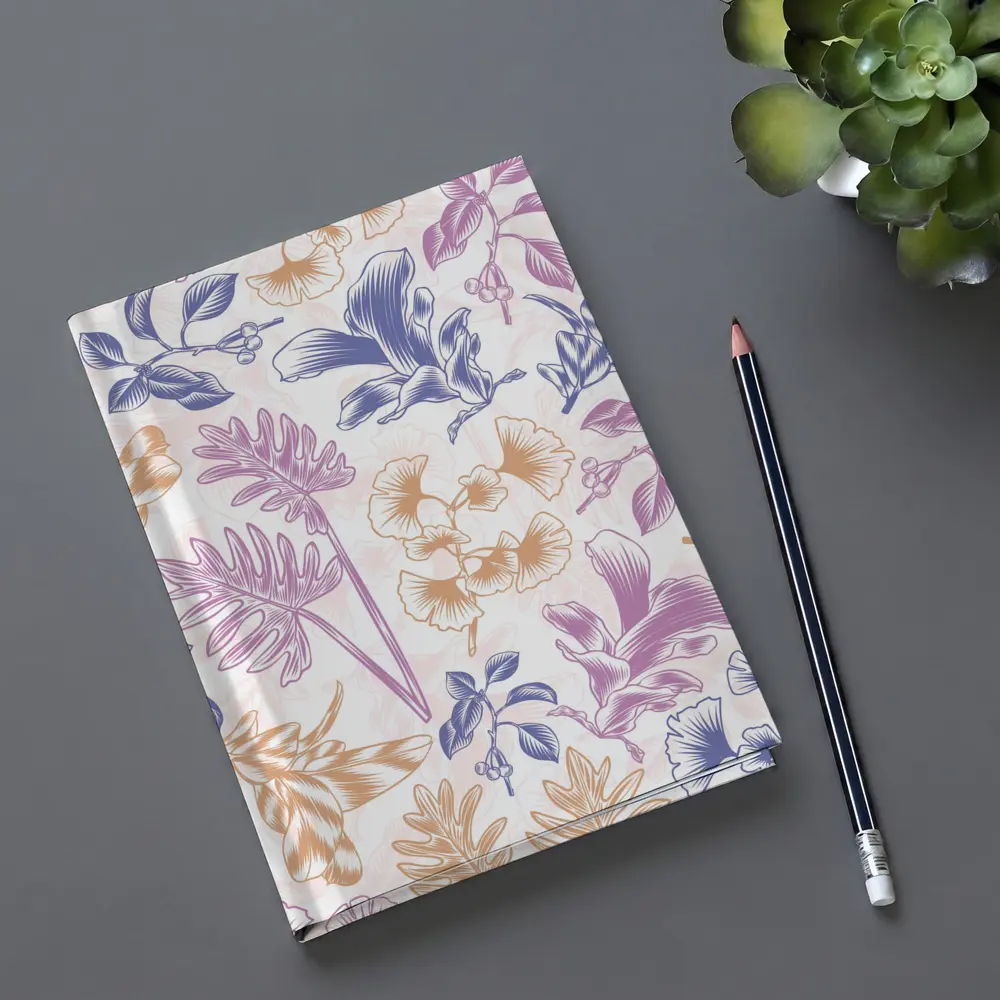 Tropical Floral Pattern Pastel Pink Purple – Notebooks