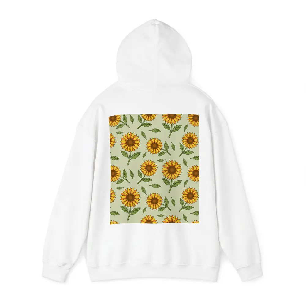 Sunflower Pattern Illustration Sage Green Background – Hoodies