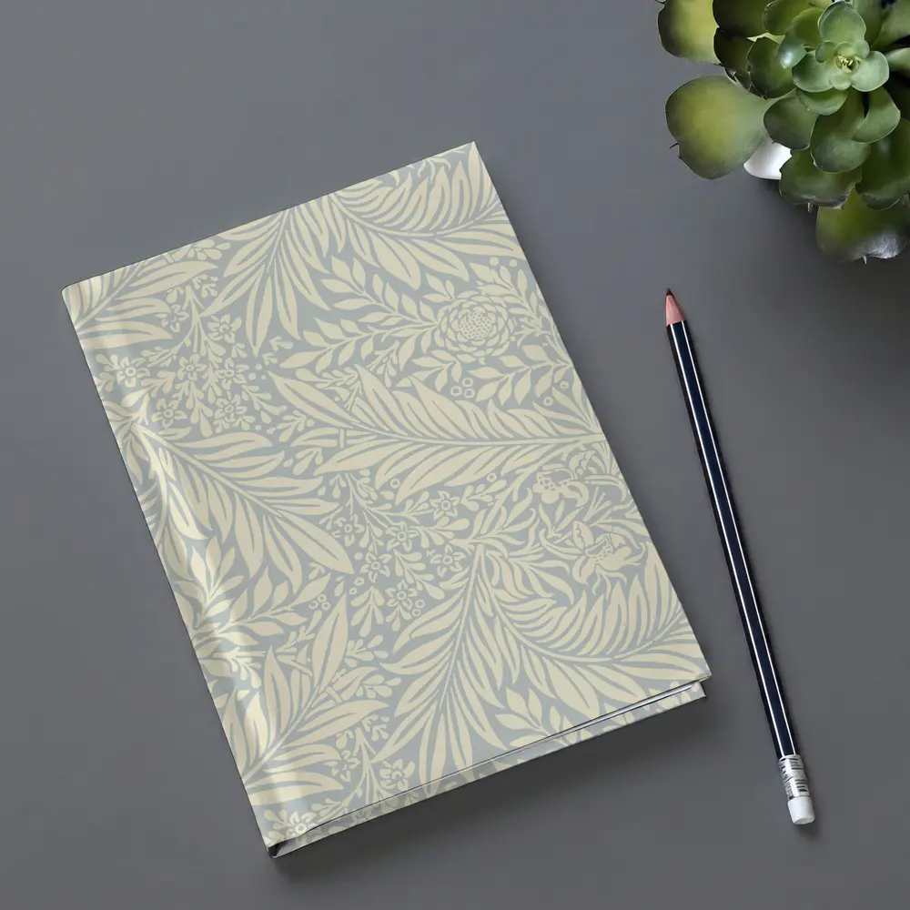 Botanical Leaf Floral Pattern Soft Blue – Notebooks