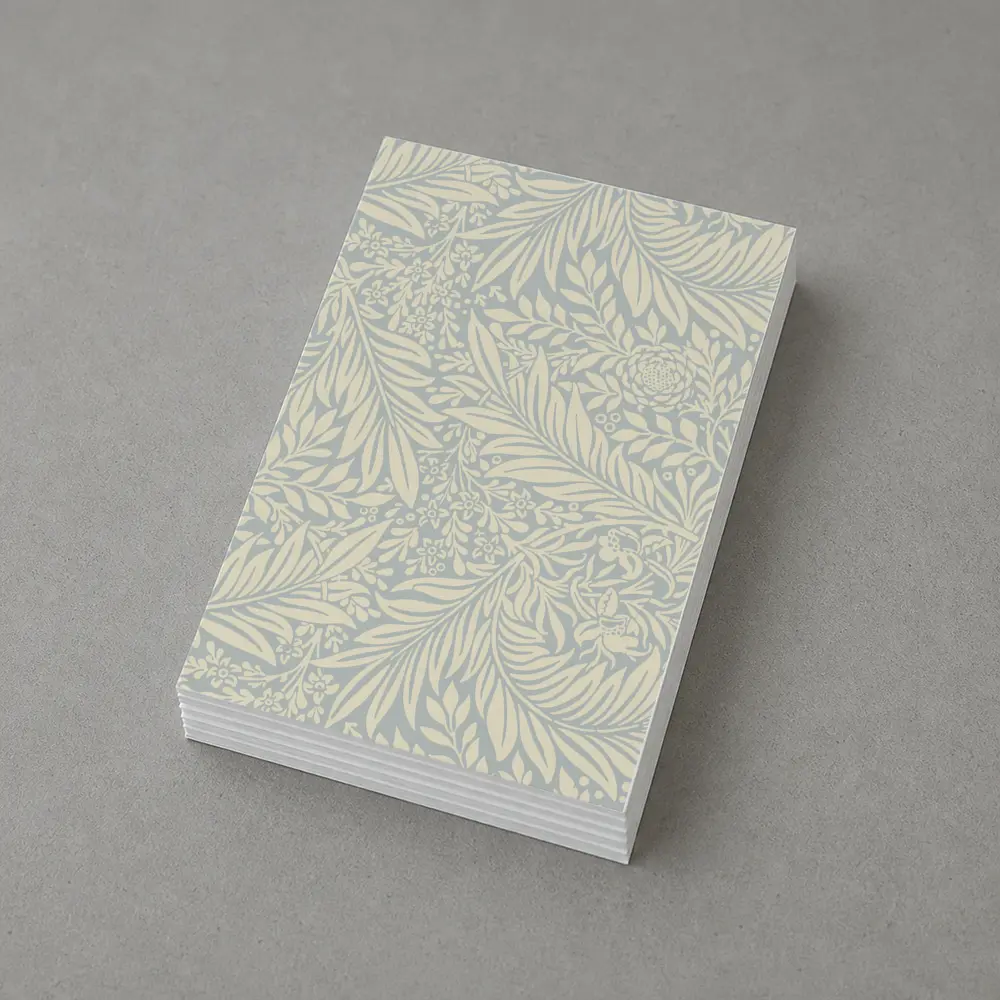 Botanical Leaf Floral Pattern Soft Blue – Postcards