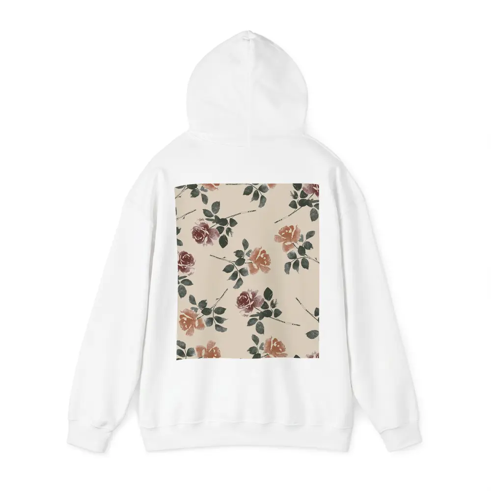 Watercolor Roses Pattern Beige Floral Background – Hoodies