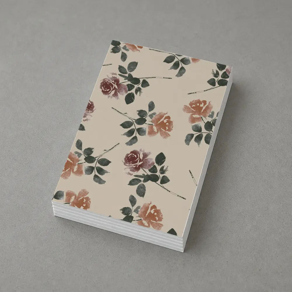 Watercolor Roses Pattern Beige Floral Background – Postcards