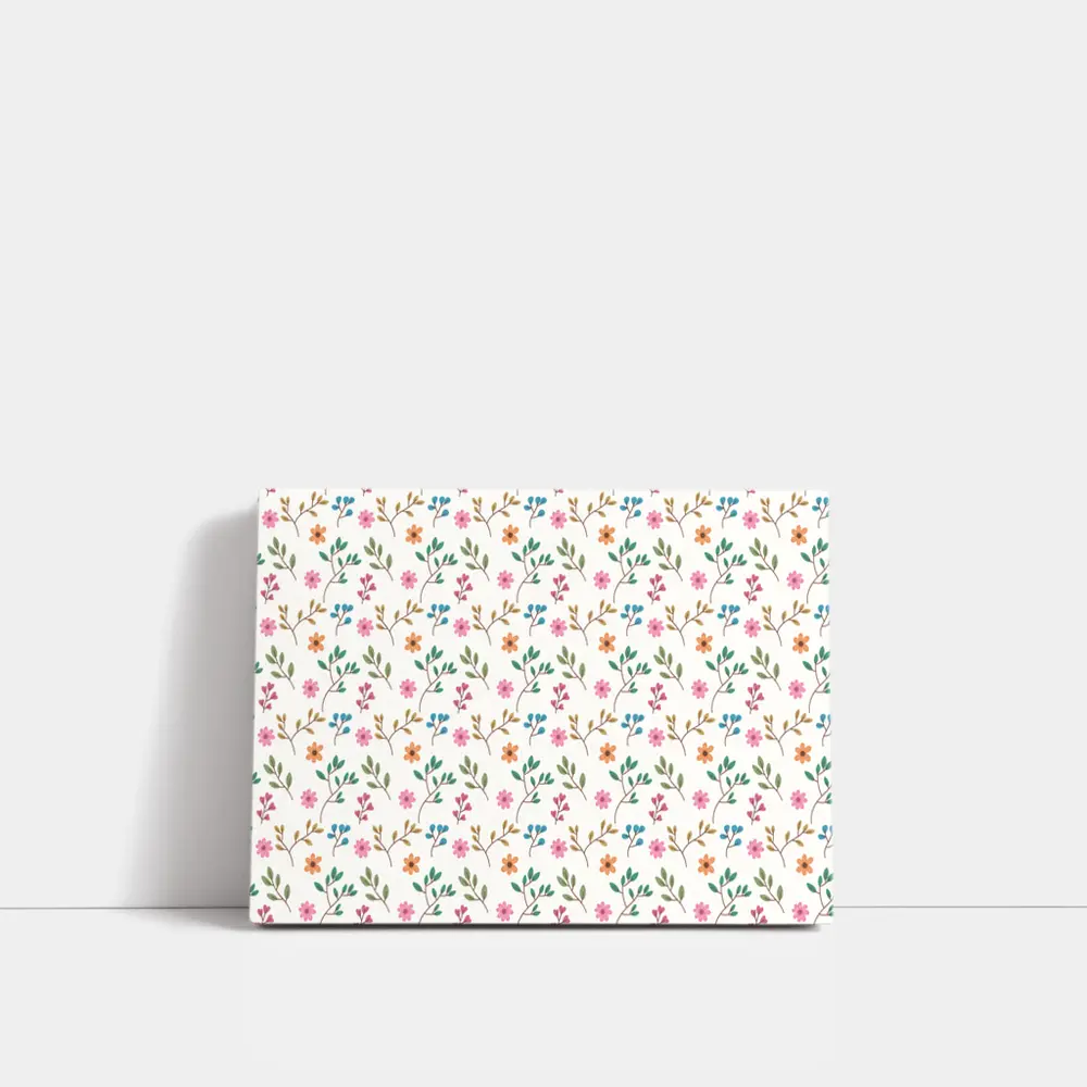 Small Wildflowers and Leaves Floral Pattern – Wall Art