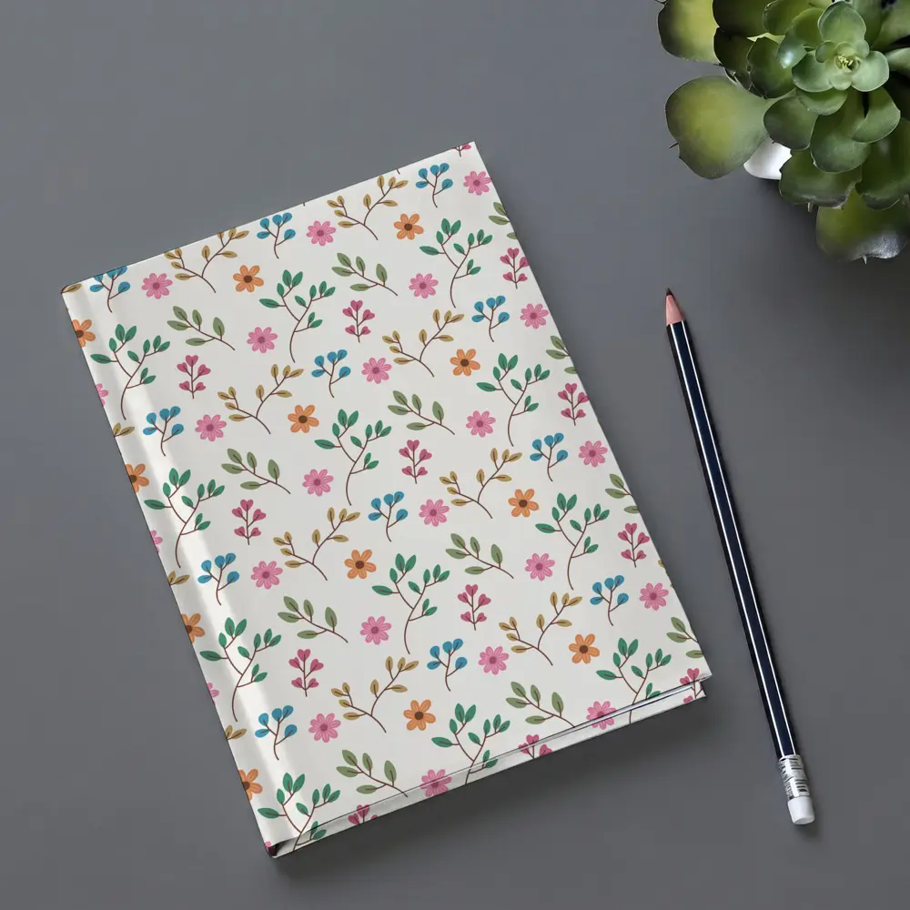 Small Wildflowers and Leaves Floral Pattern – Notebooks