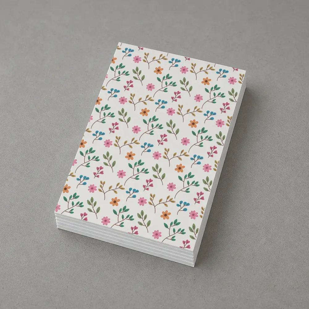 Small Wildflowers and Leaves Floral Pattern – Postcards