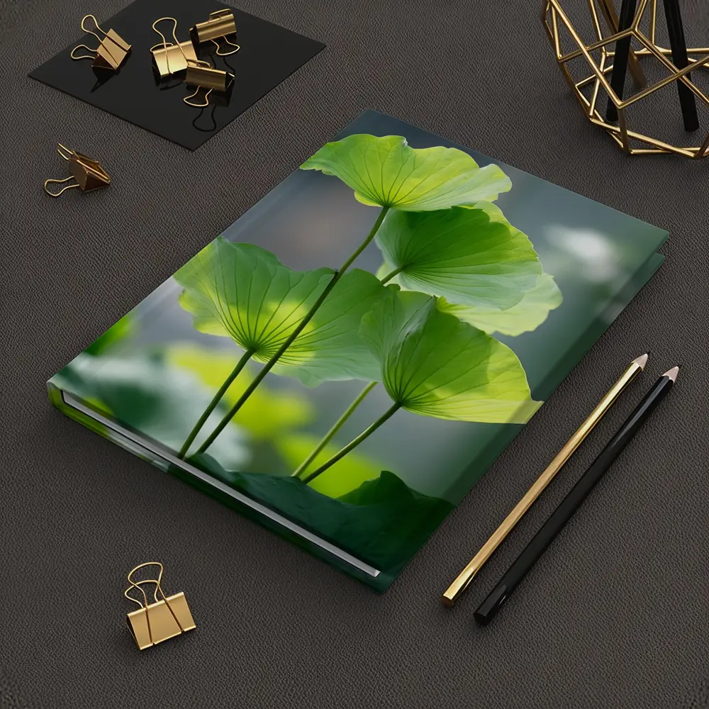 Lotus Leaves Green Light Soft Background – Notebooks
