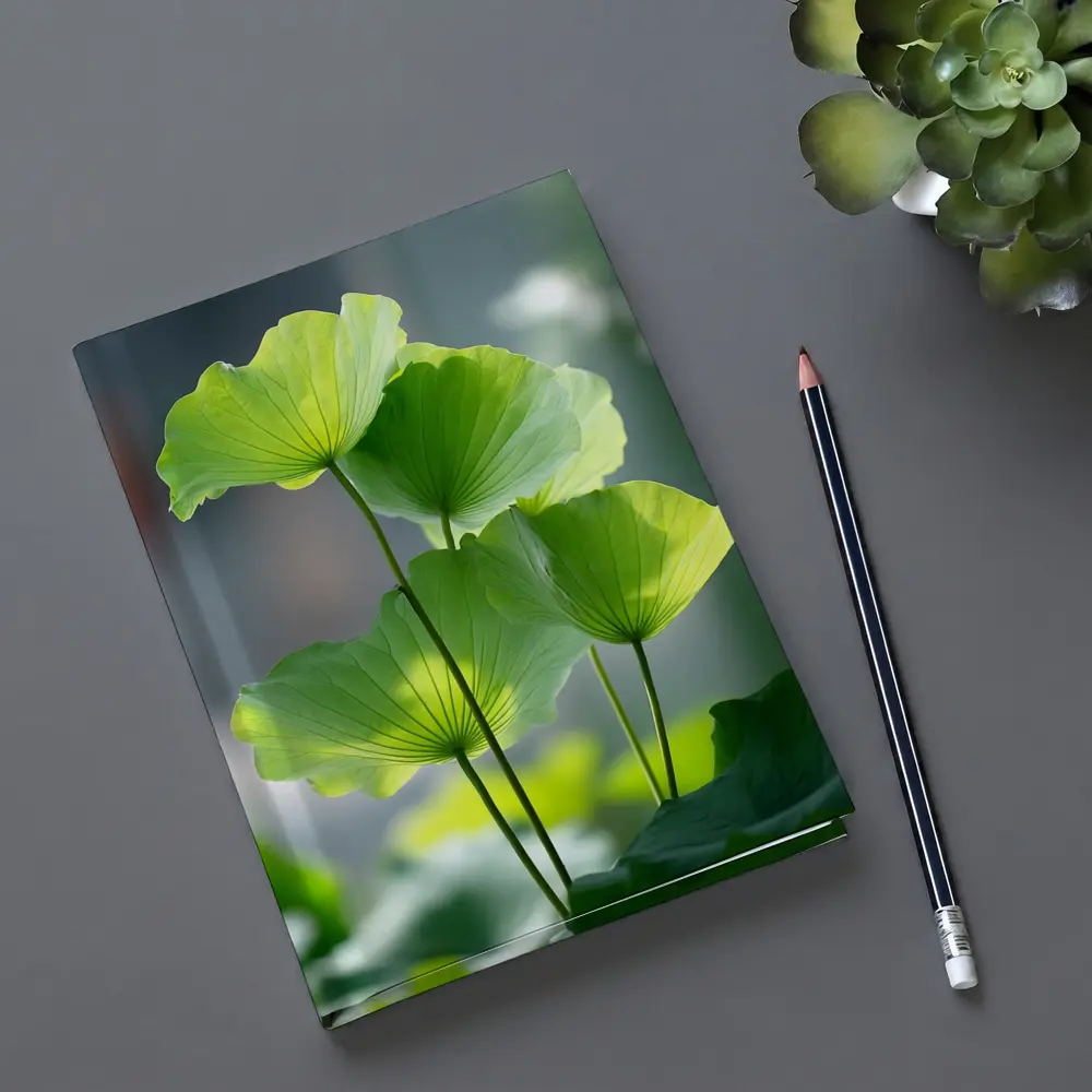 Lotus Leaves Green Light Soft Background – Notebooks