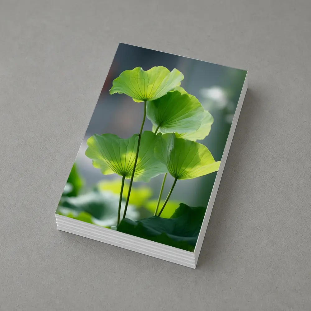 Lotus Leaves Green Light Soft Background – Postcards