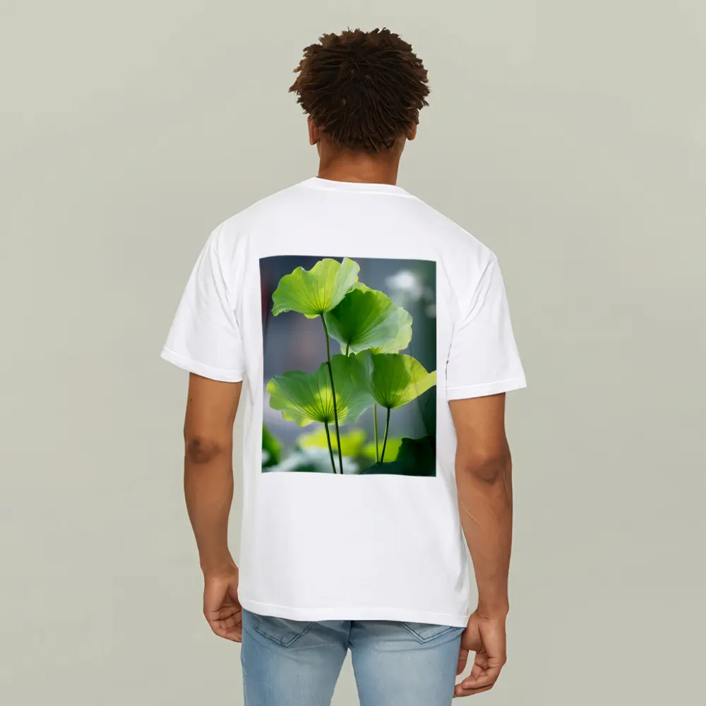 Lotus Leaves Green Light Soft Background – T-Shirts