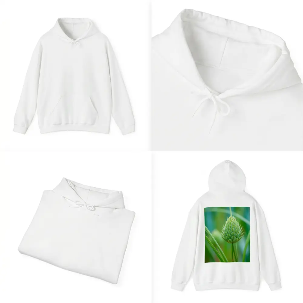 Green Allium Bud Soft Bokeh Background – Hoodies