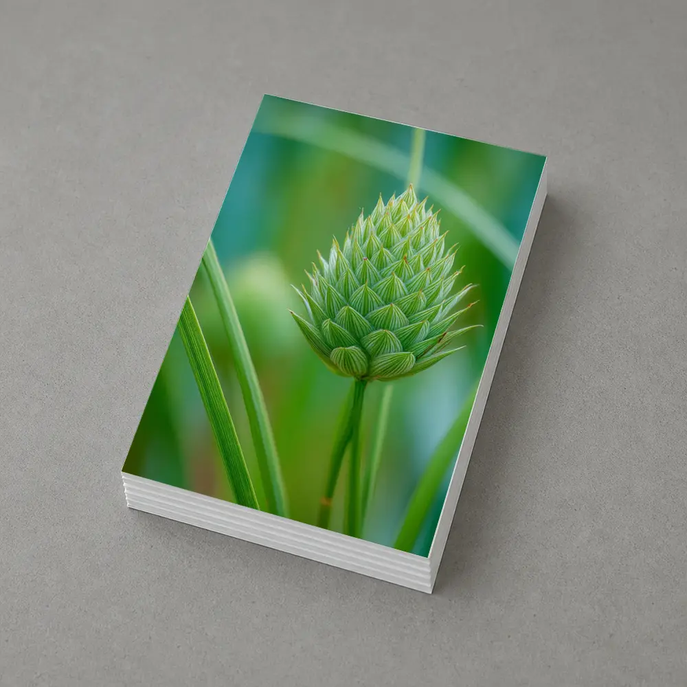 Green Allium Bud Soft Bokeh Background – Postcards