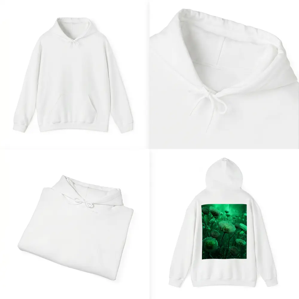 Glowing Green Fantasy Dandelion Field Art – Hoodies