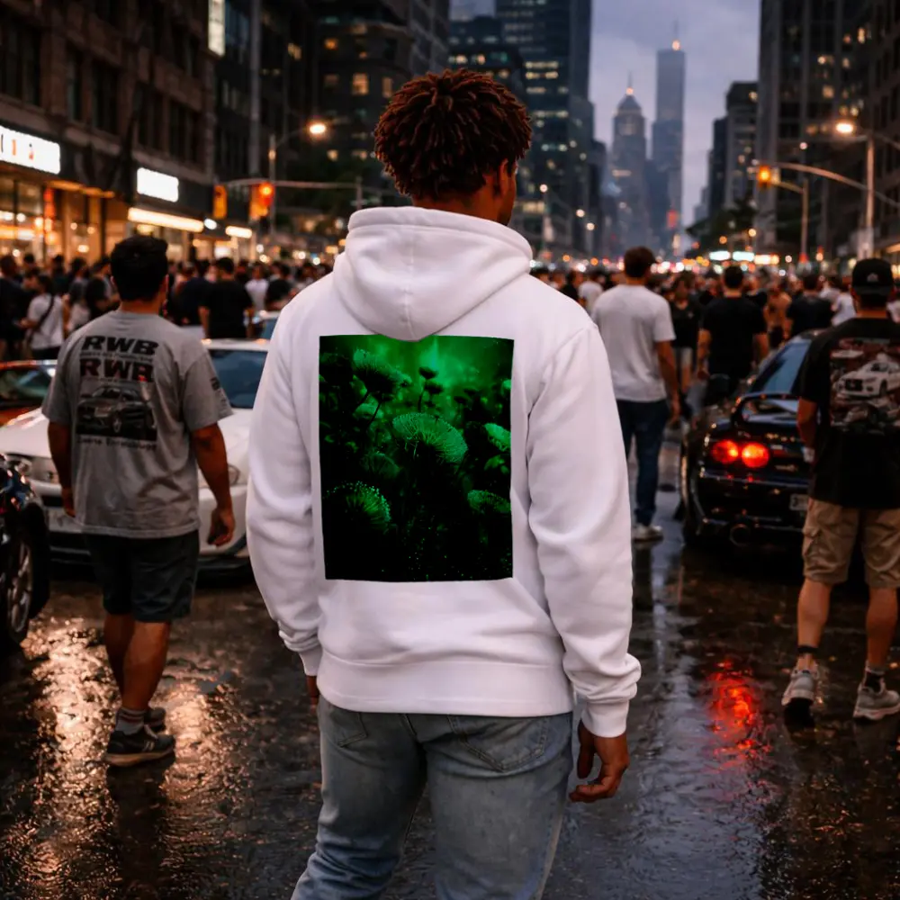 Glowing Green Fantasy Dandelion Field Art – Hoodies
