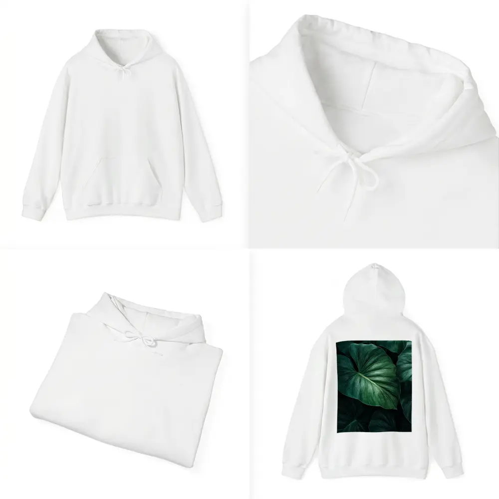 Dark Green Tropical Elephant Ear Leaves – Hoodies