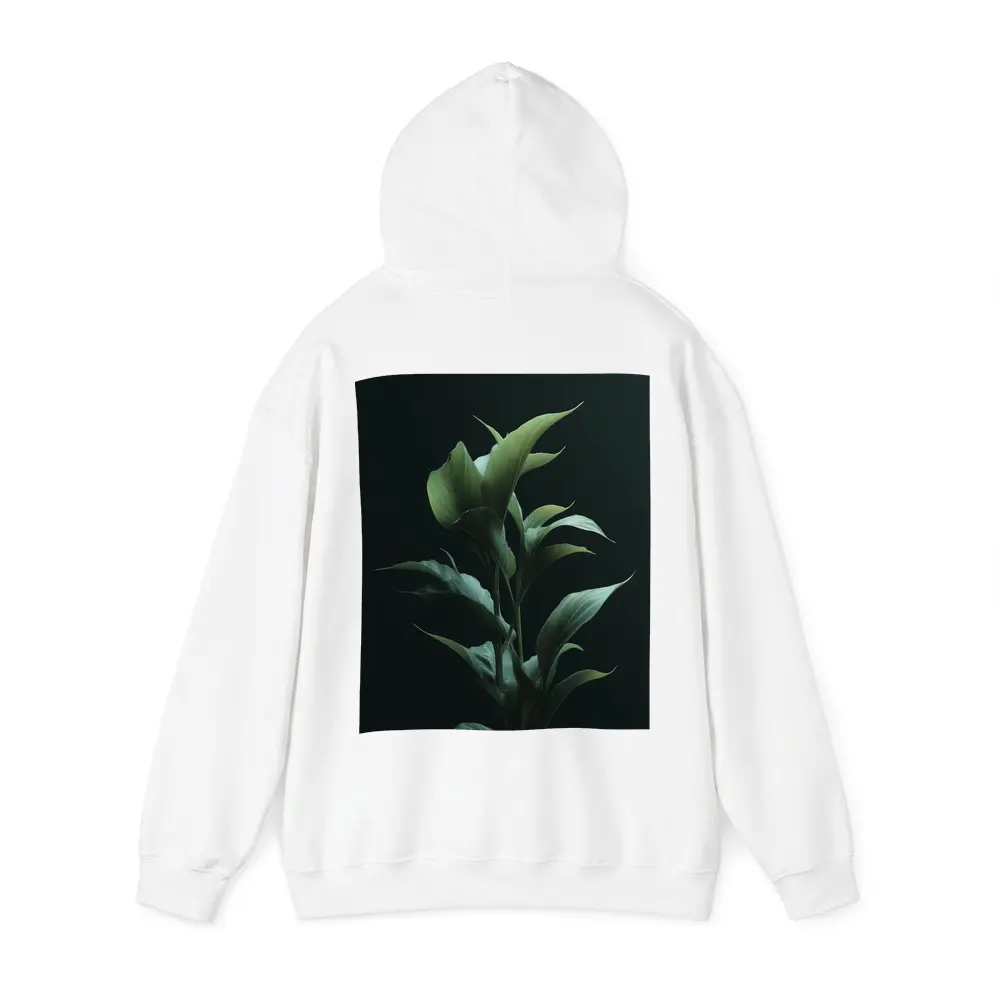 Dark Green Tropical Plant Black Background – Hoodies