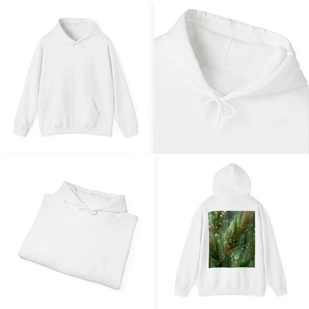 Crystal Wheat Stalks Green Bokeh Abstract – Hoodies