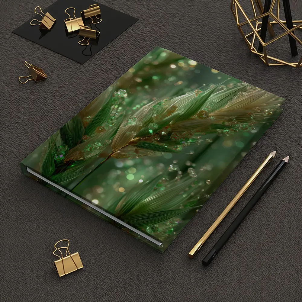 Crystal Wheat Stalks Green Bokeh Abstract – Notebooks
