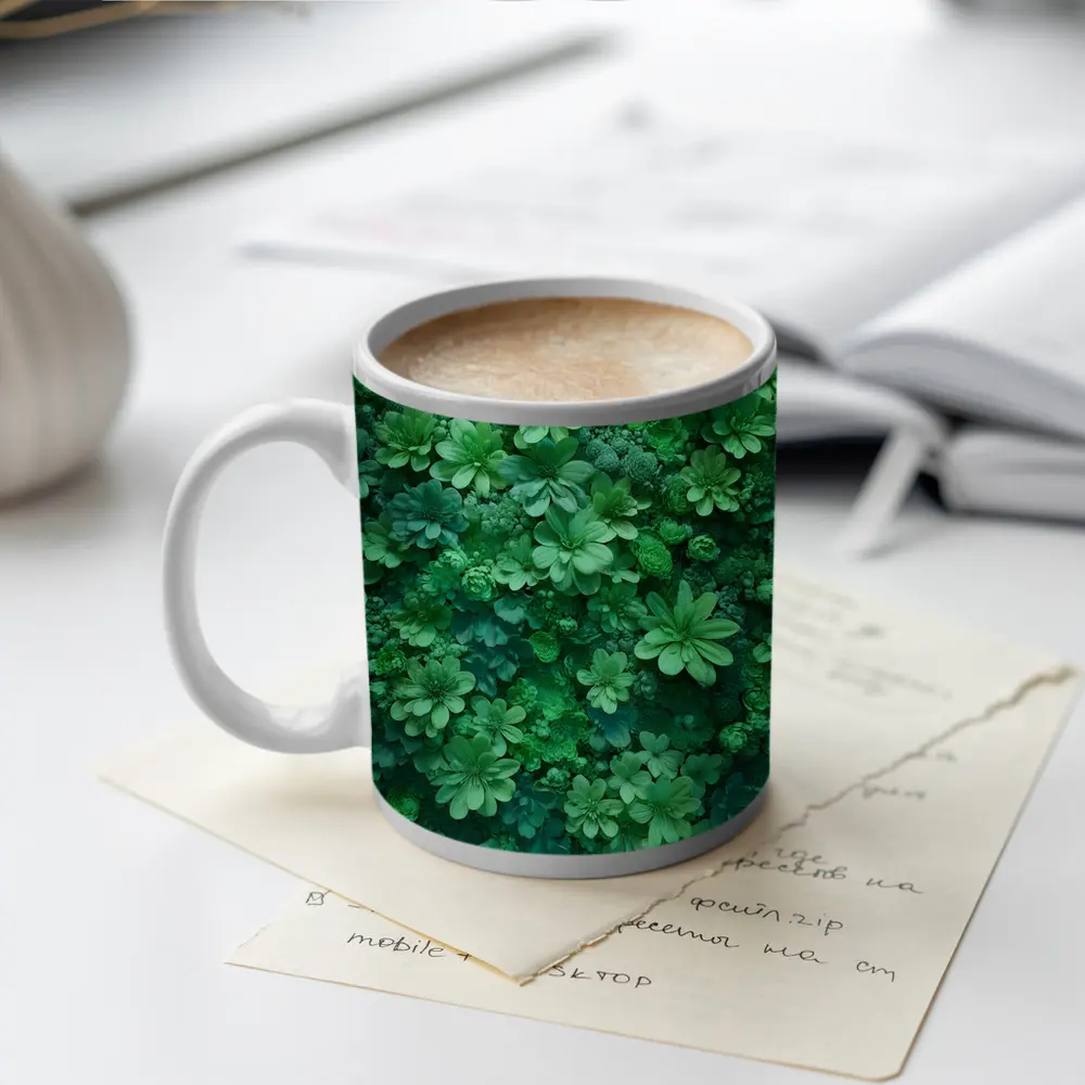 Dense Green Floral Wall Art Nature – Mugs