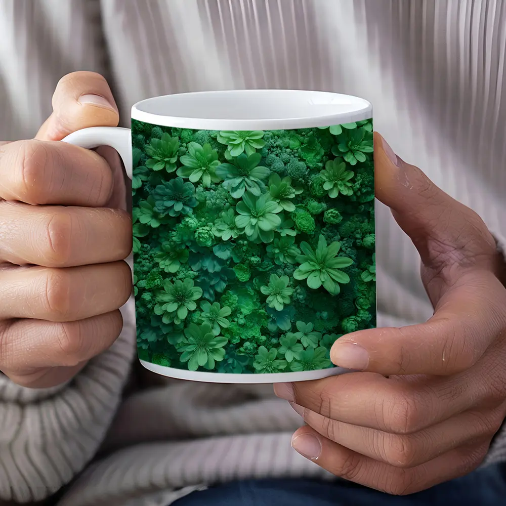 Dense Green Floral Wall Art Nature – Mugs