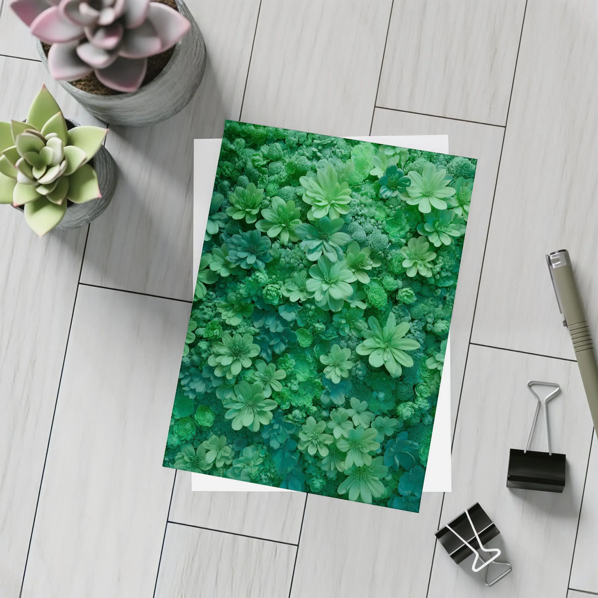 Dense Green Floral Wall Art Nature – Postcards