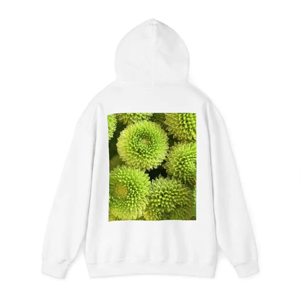 Green Chrysanthemum Flowers Close Up Cluster – Hoodies