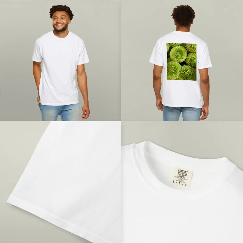 Green Chrysanthemum Flowers Close Up Cluster – T-Shirts