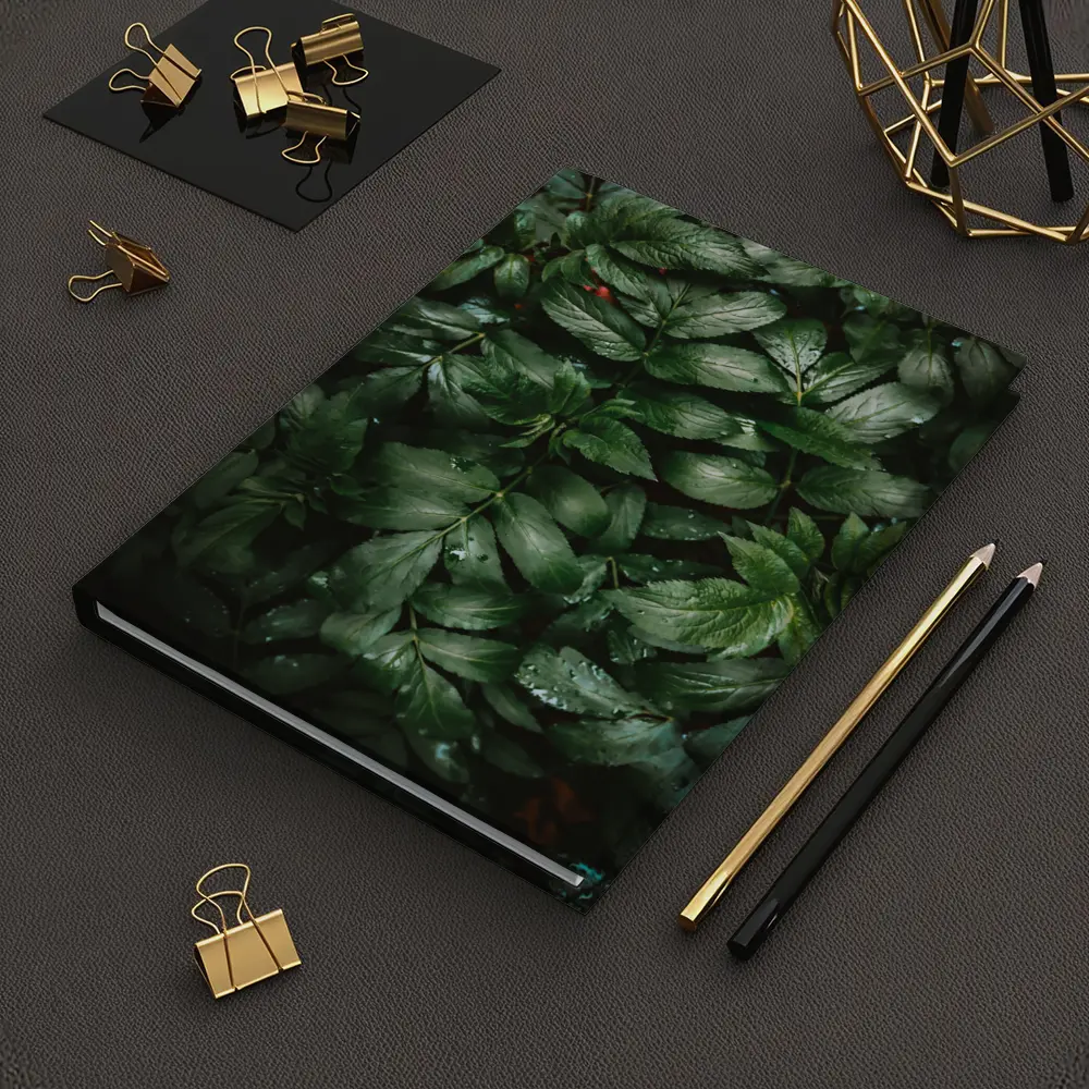 Dark Green Wet Leaves Nature Close Up – Notebooks
