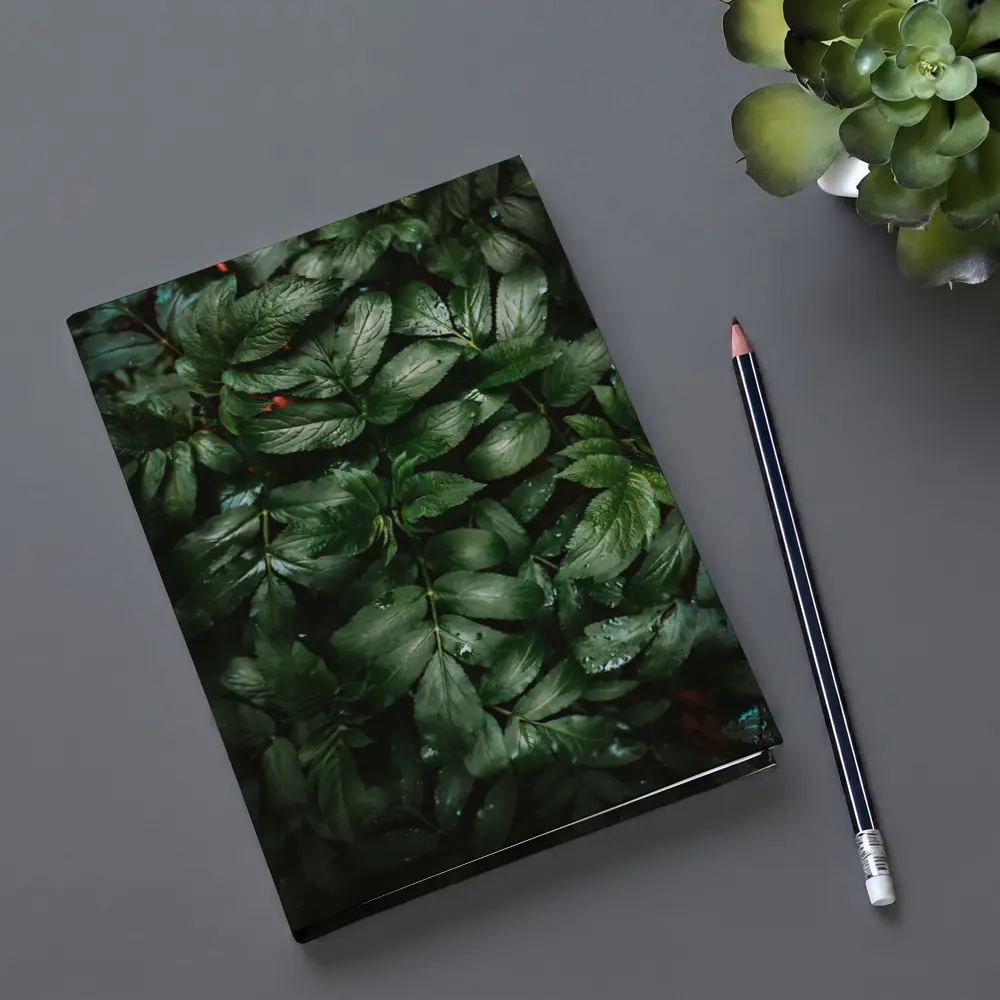 Dark Green Wet Leaves Nature Close Up – Notebooks