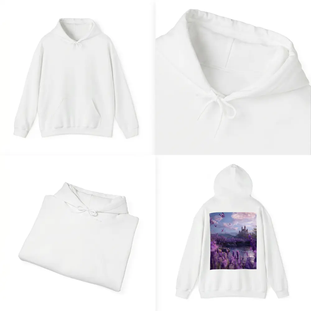 Lavender Fields Castle Butterflies Purple Fantasy – Hoodies