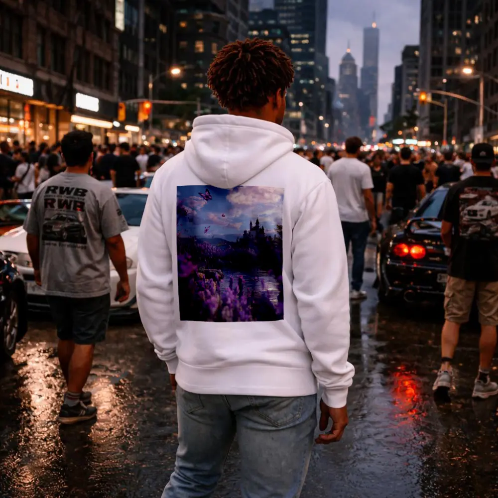 Lavender Fields Castle Butterflies Purple Fantasy – Hoodies