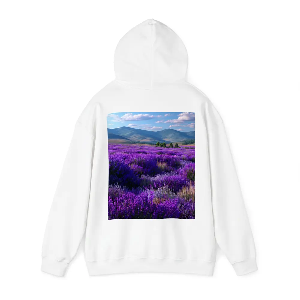 Purple Lavender Field Mountains Blue Sky – Hoodies