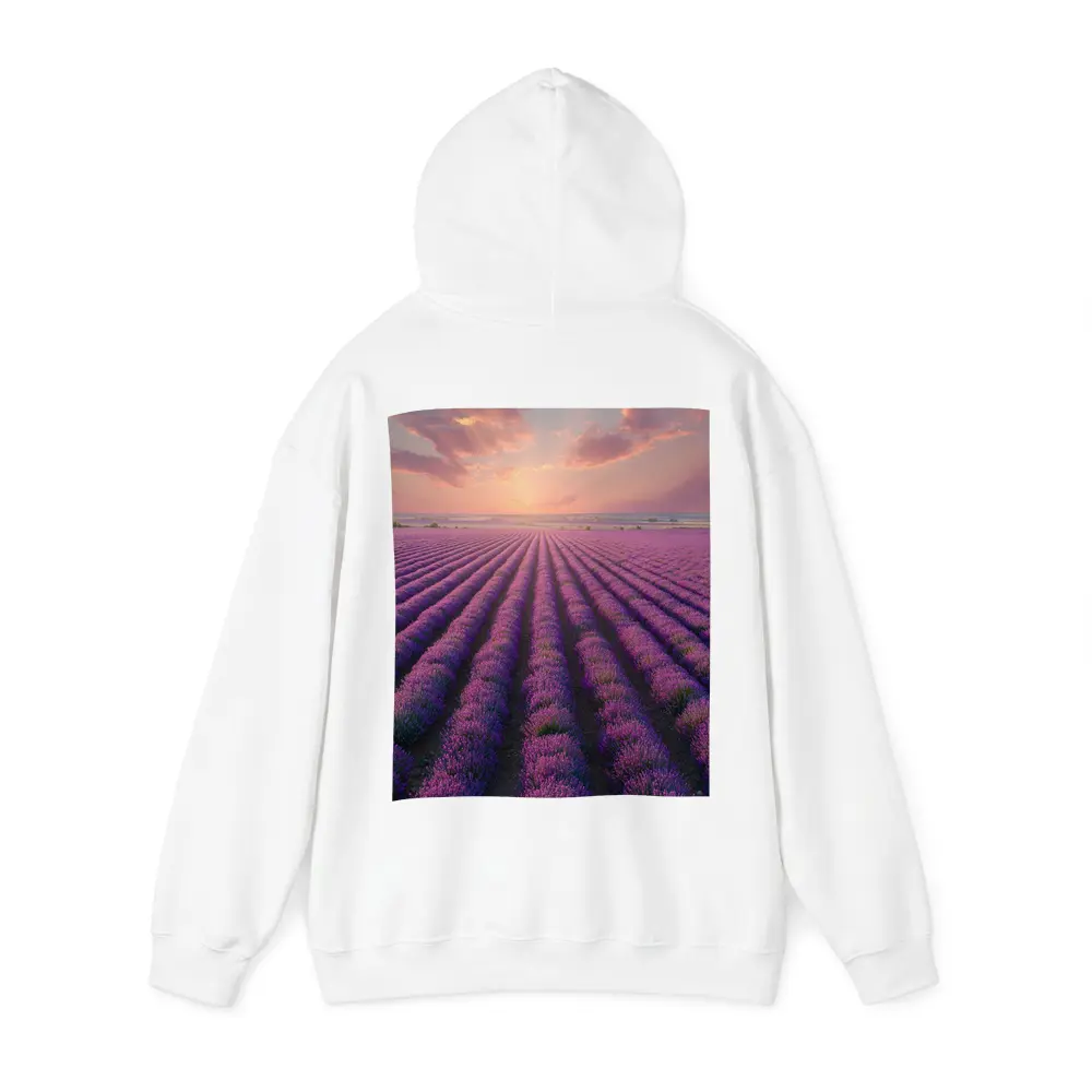 Lavender Field Rows At Sunset Sky – Hoodies