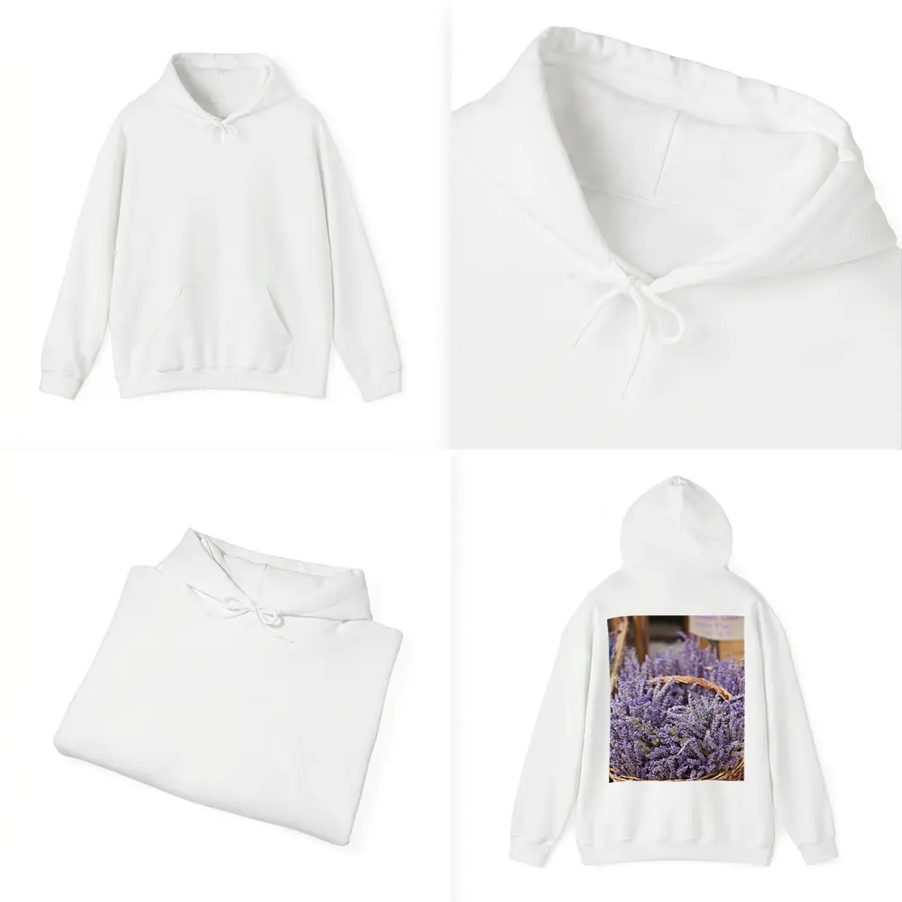 Lavender Bundles in Wicker Basket Market – Hoodies