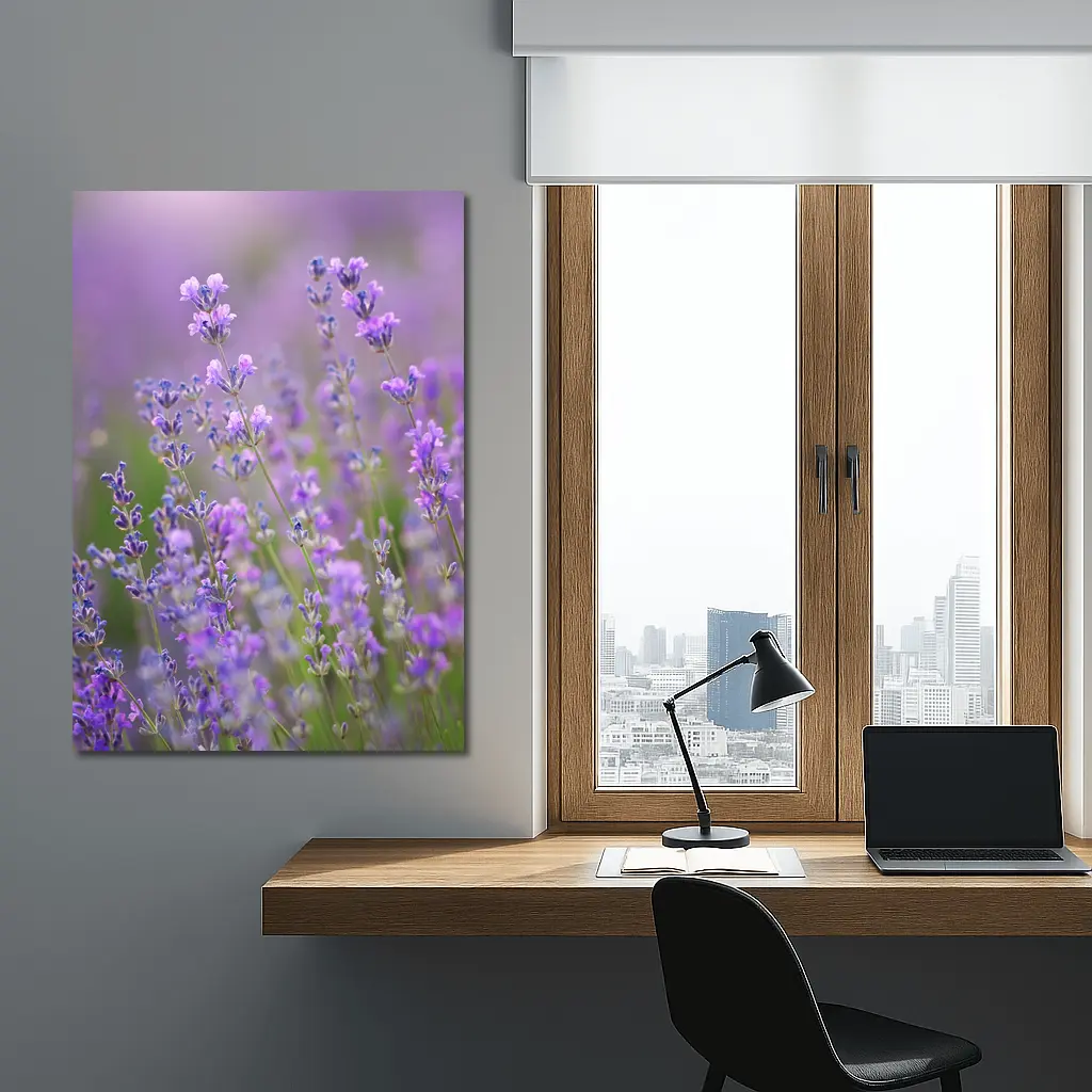 Lavender Flowers Purple Field Soft Light – Wall Art