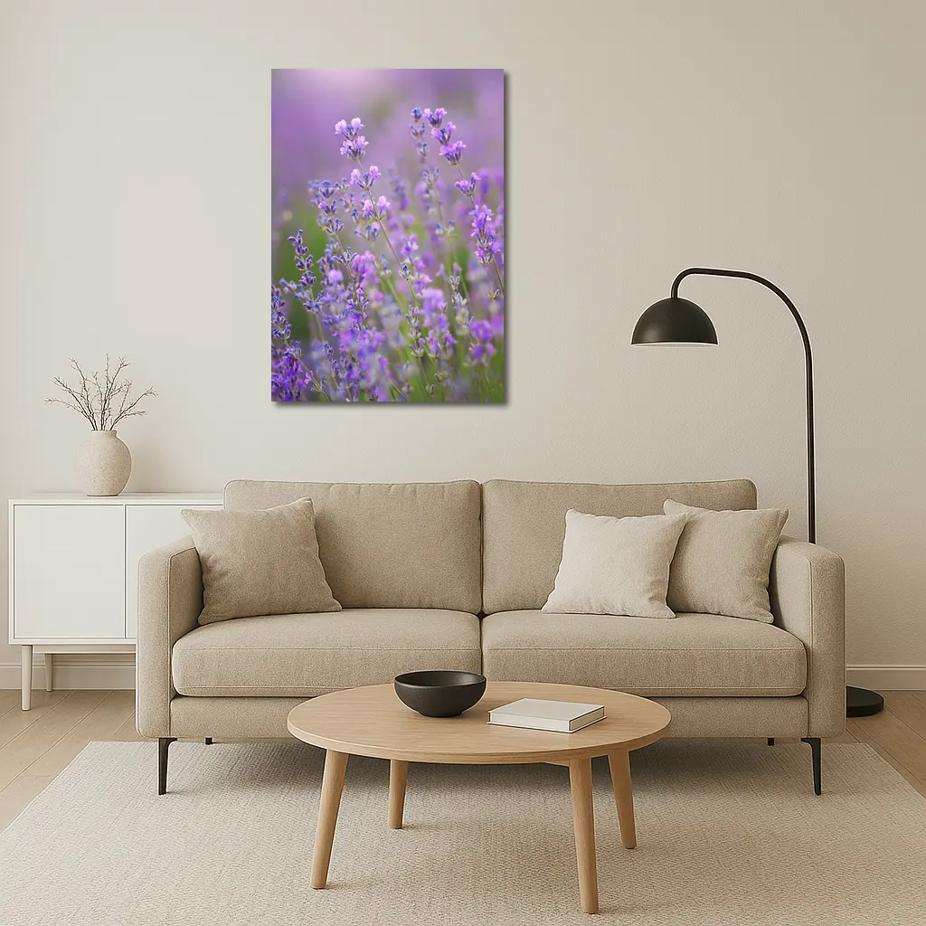 Lavender Flowers Purple Field Soft Light – Wall Art