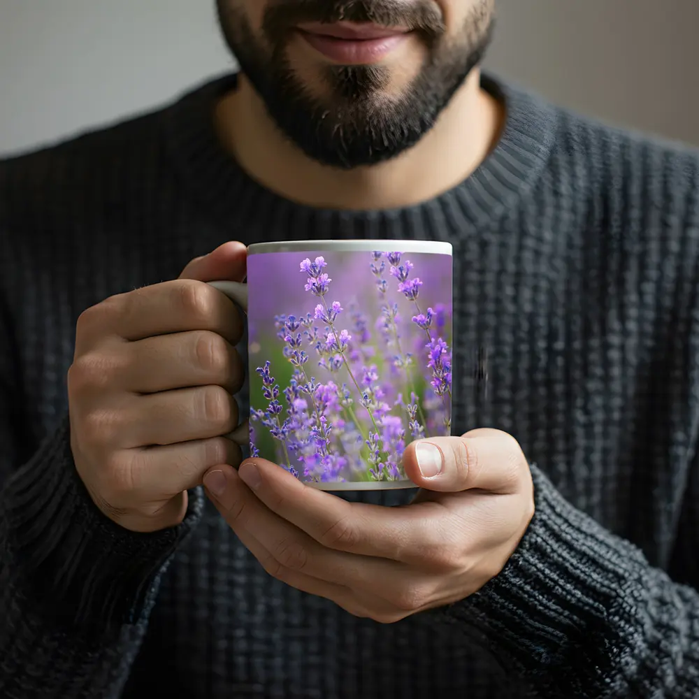 Lavender Flowers Purple Field Soft Light – Mugs