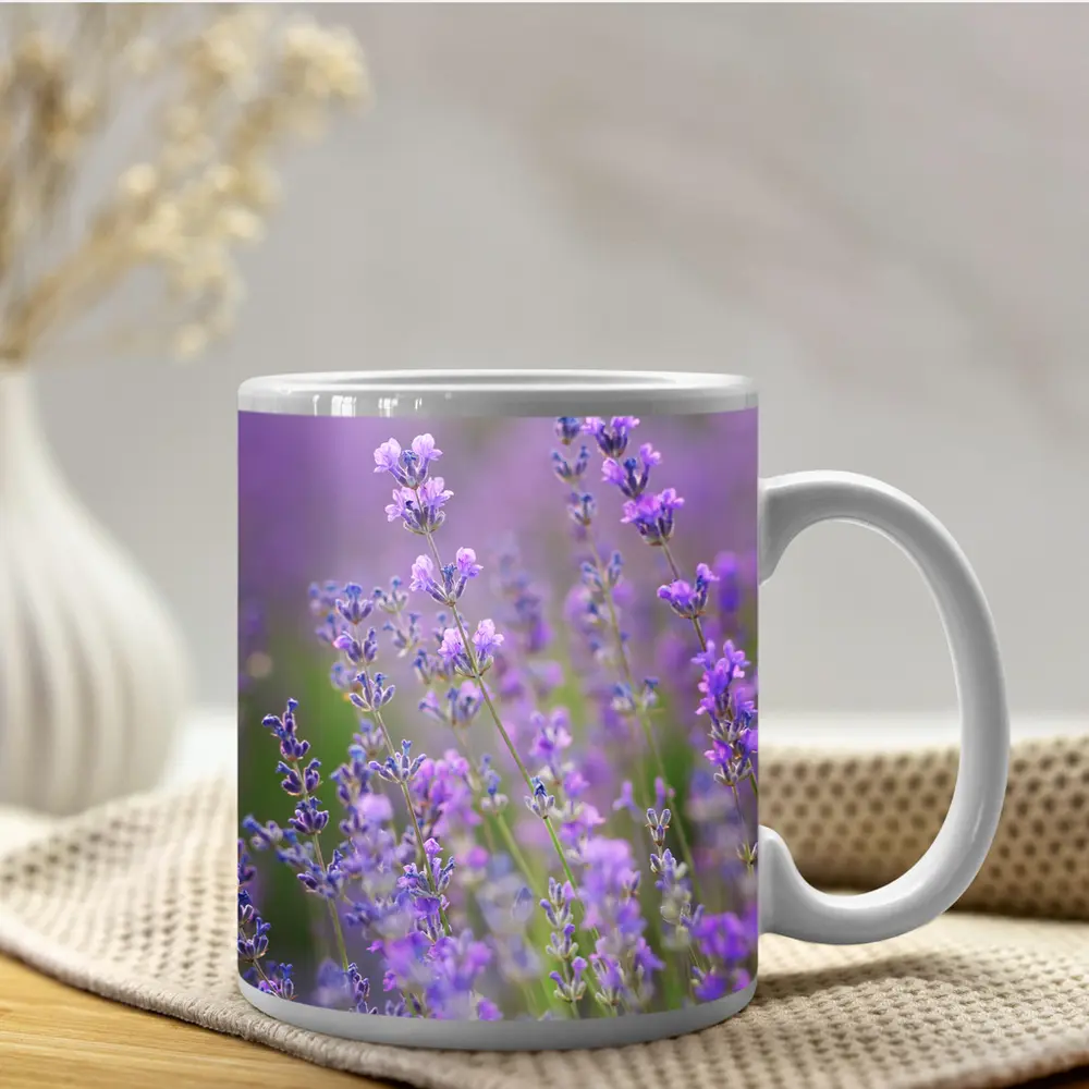 Lavender Flowers Purple Field Soft Light – Mugs