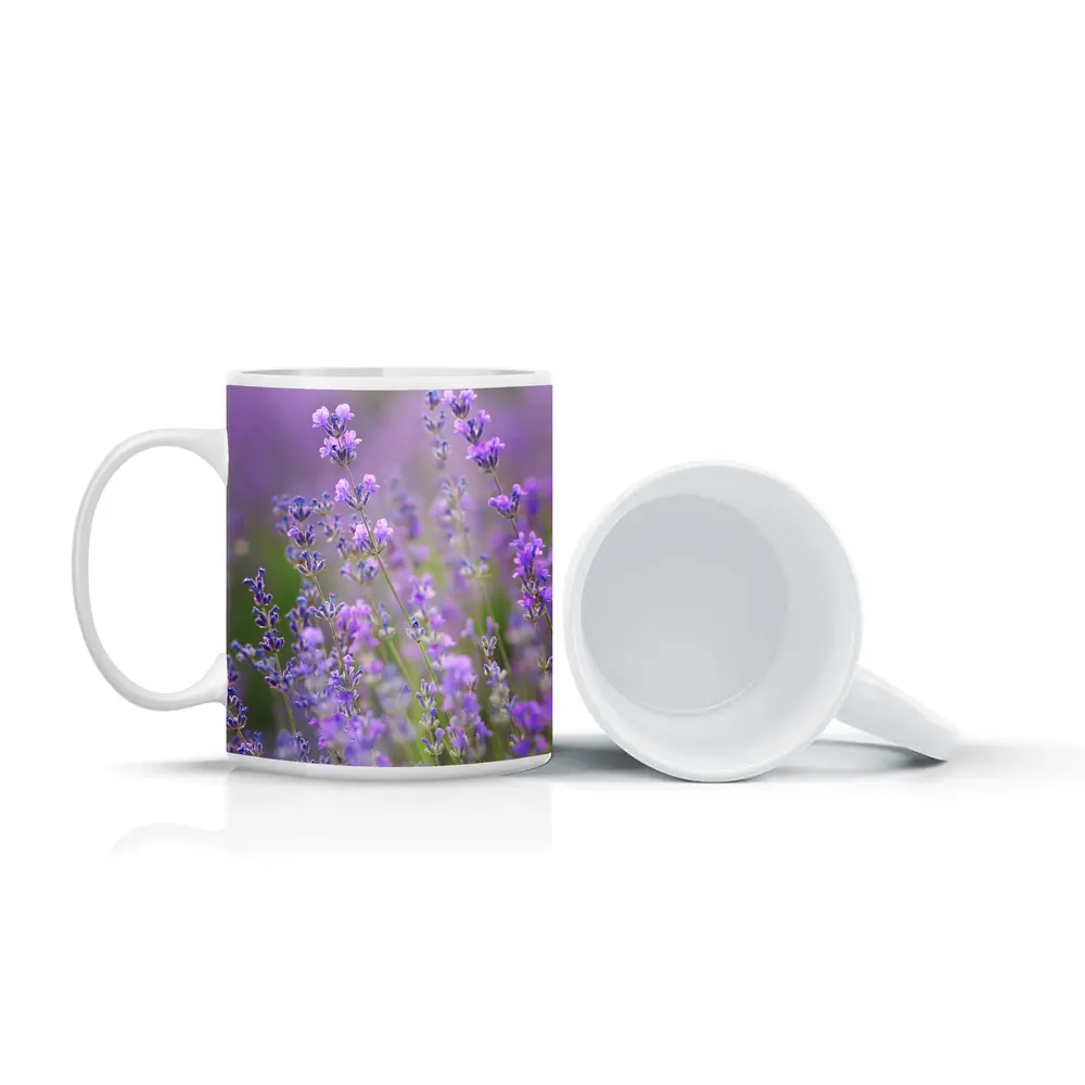 Lavender Flowers Purple Field Soft Light – Mugs