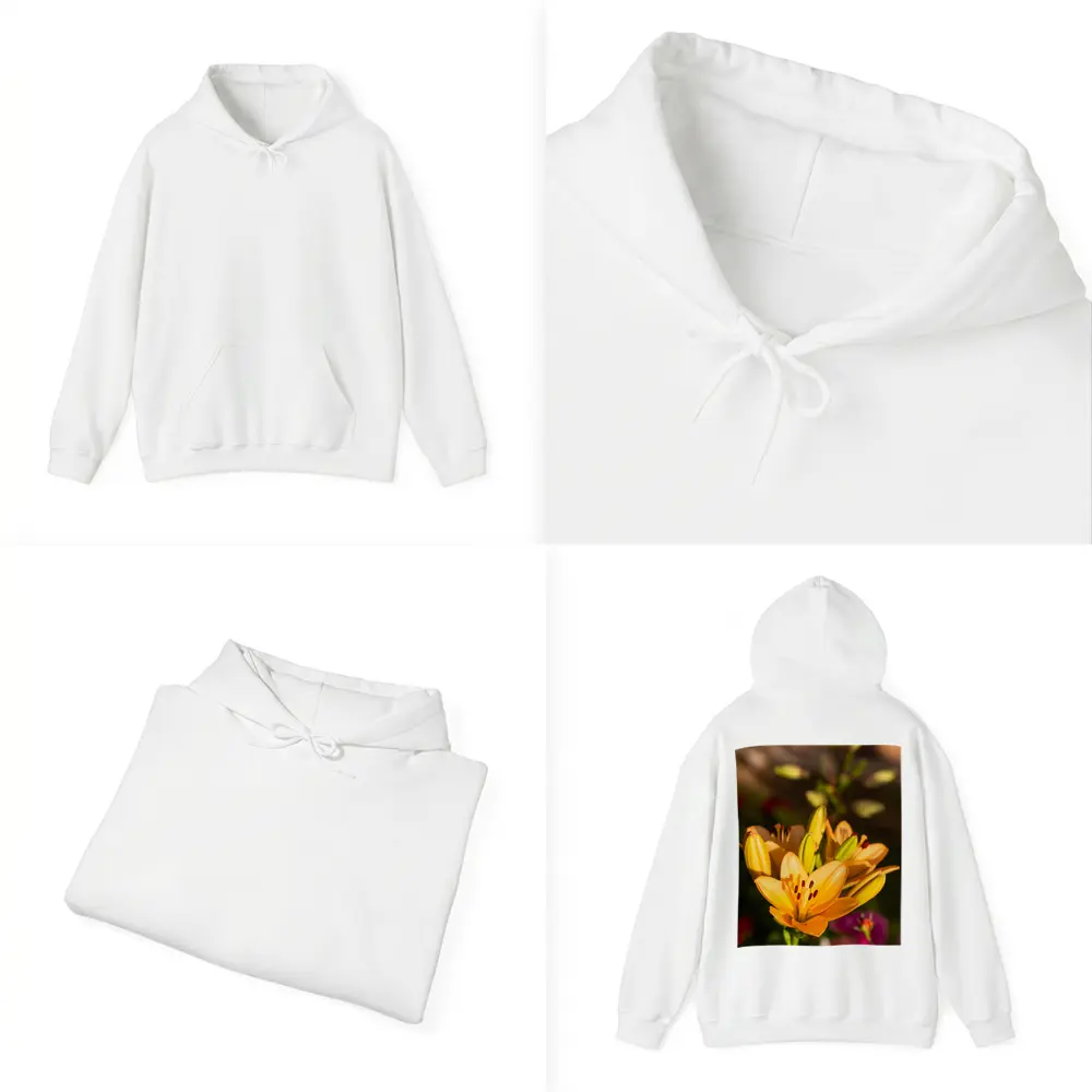 Orange Lily Flowers Blooming Garden Background – Hoodies