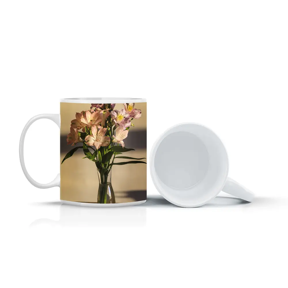 Pink Alstroemeria Bouquet in Glass Vase – Mugs