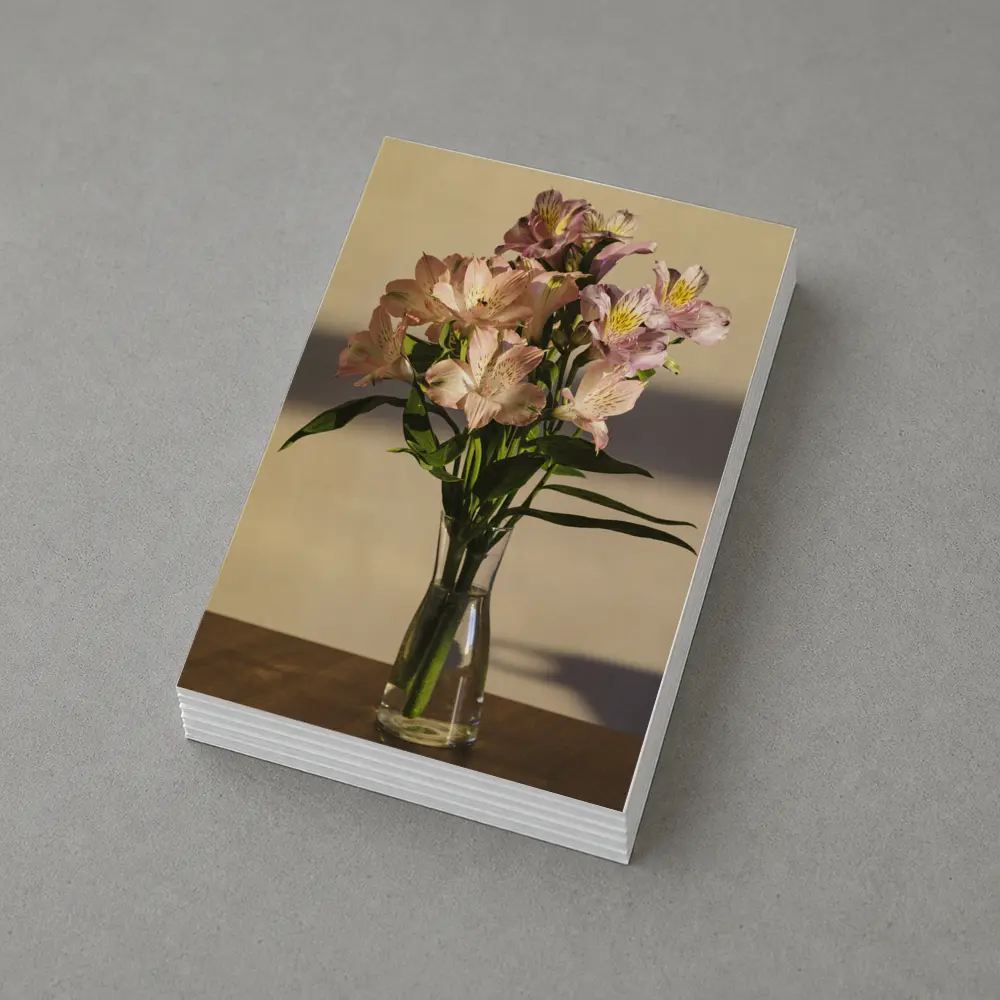 Pink Alstroemeria Bouquet in Glass Vase – Postcards