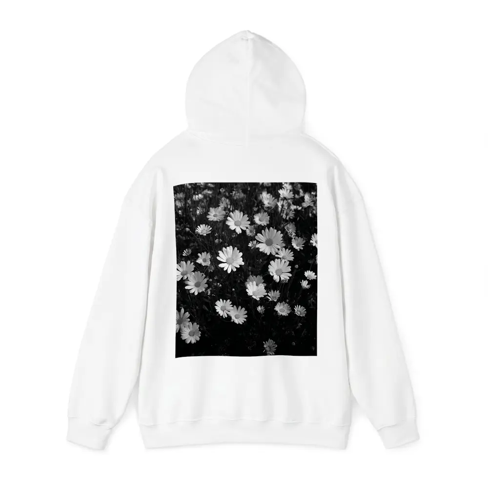 Black and White Daisy Field Floral Art – Hoodies