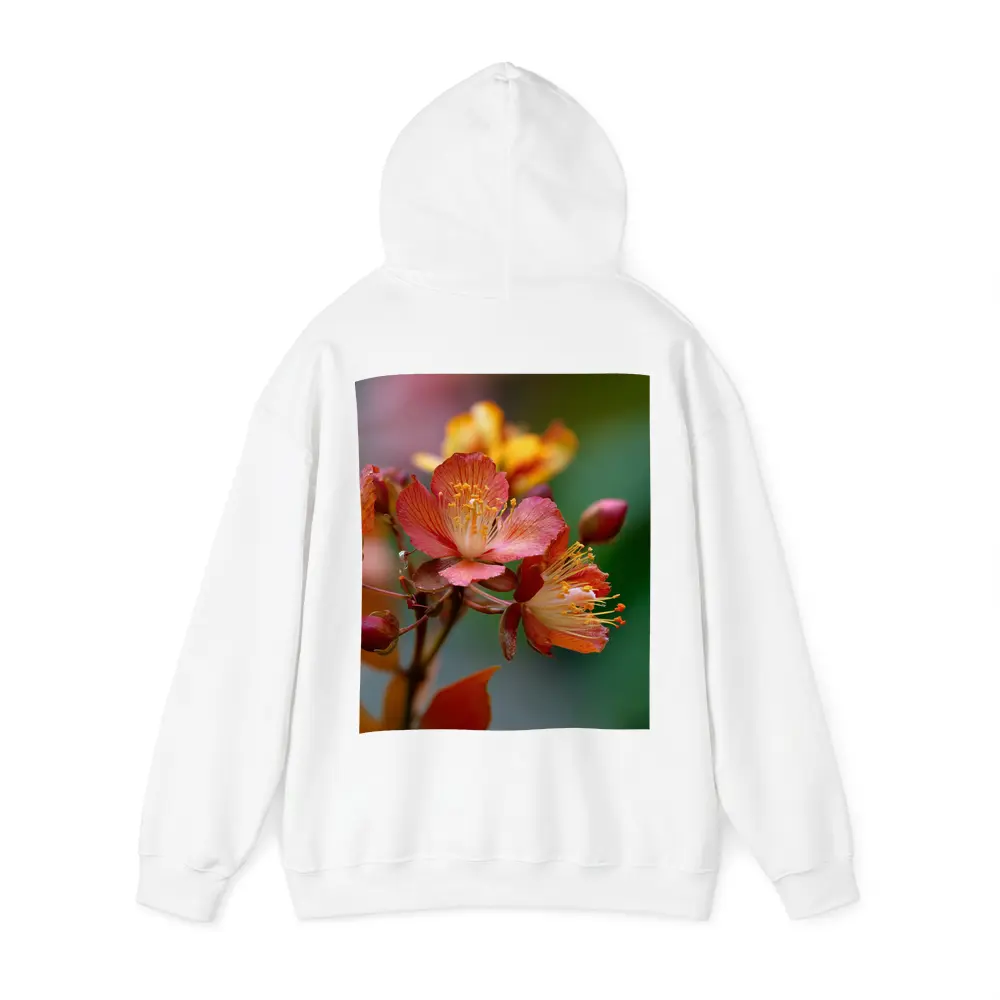 Red Orange Tropical Flowers Green Background – Hoodies
