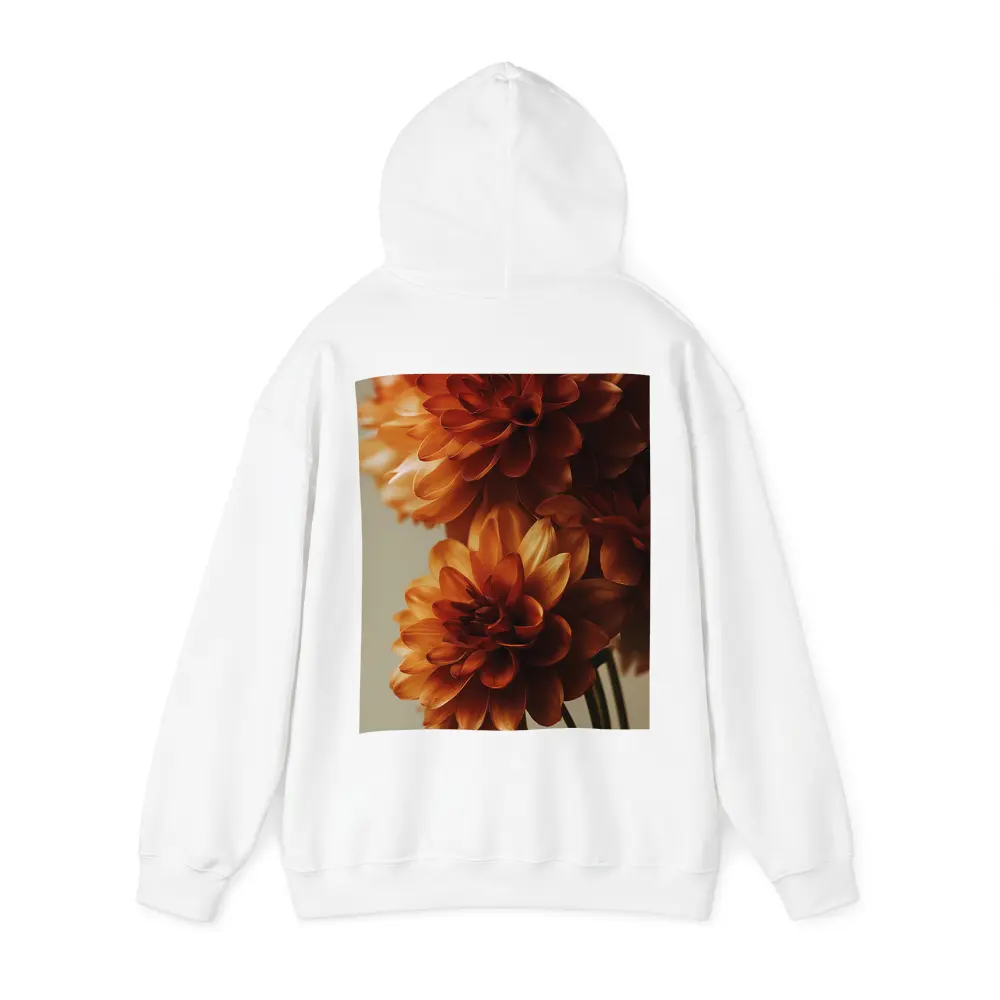 Orange Dahlia Flowers Close Up Neutral Background – Hoodies