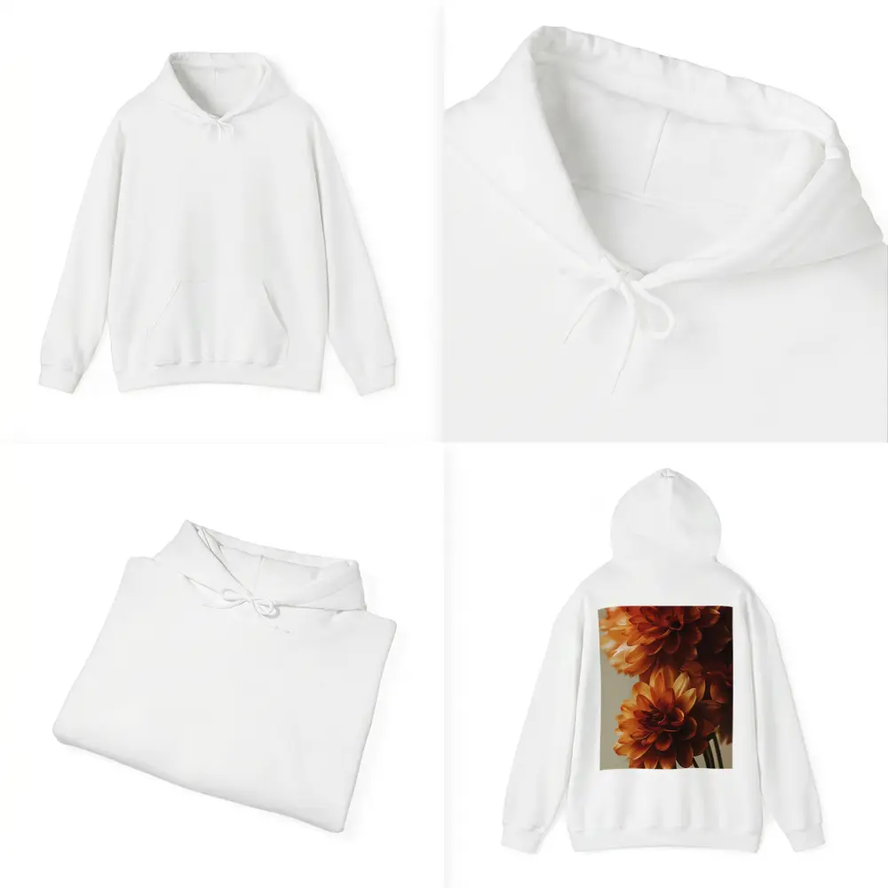 Orange Dahlia Flowers Close Up Neutral Background – Hoodies