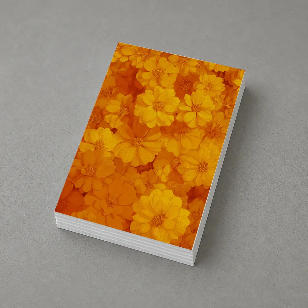 Yellow Orange Cosmos Flowers Floral Pattern – Postcards