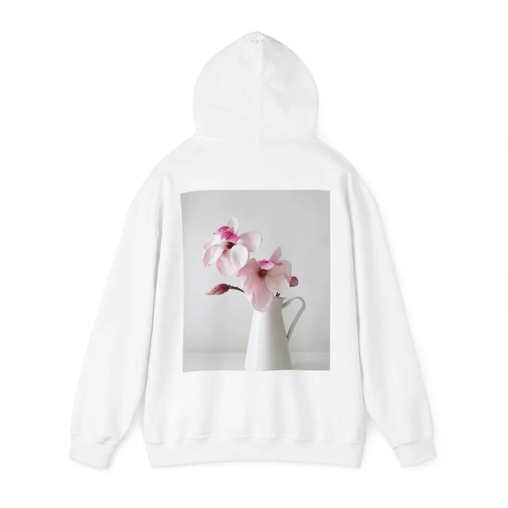 Pink Magnolia Flowers White Ceramic Pitcher – Hoodies