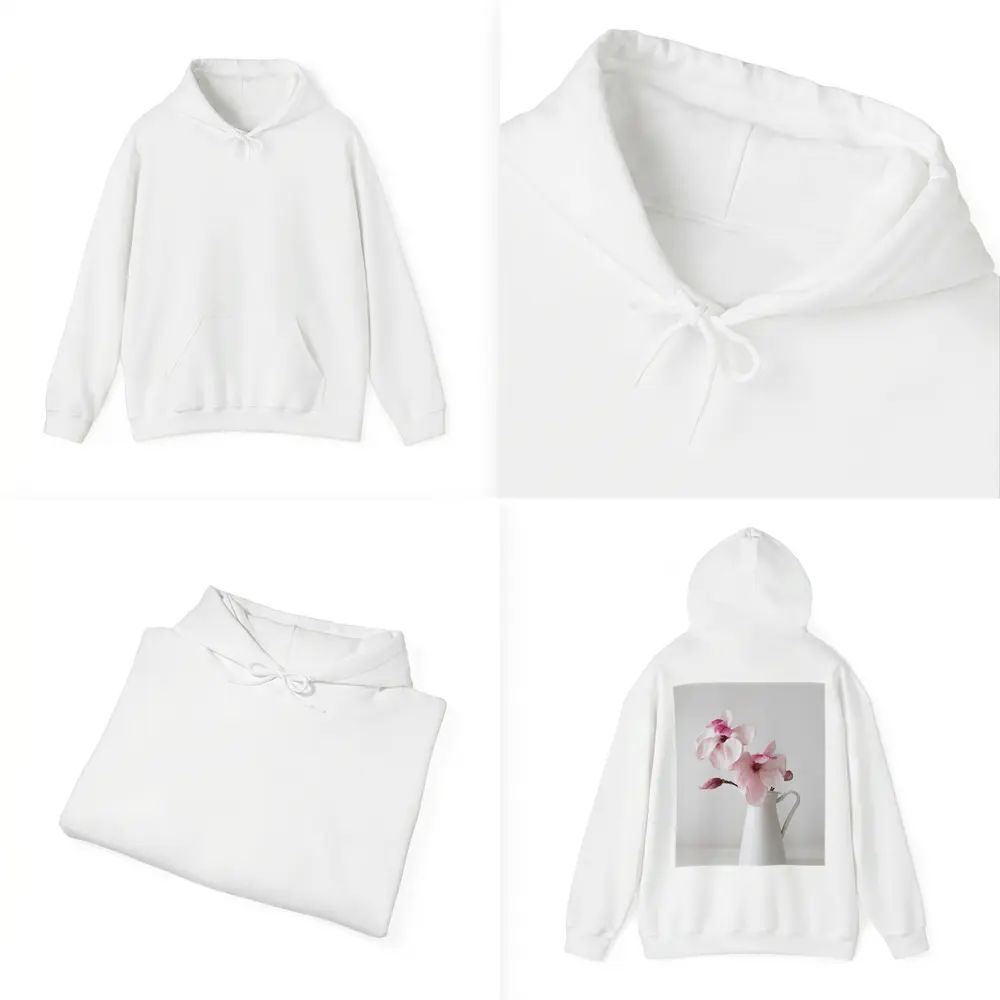 Pink Magnolia Flowers White Ceramic Pitcher – Hoodies