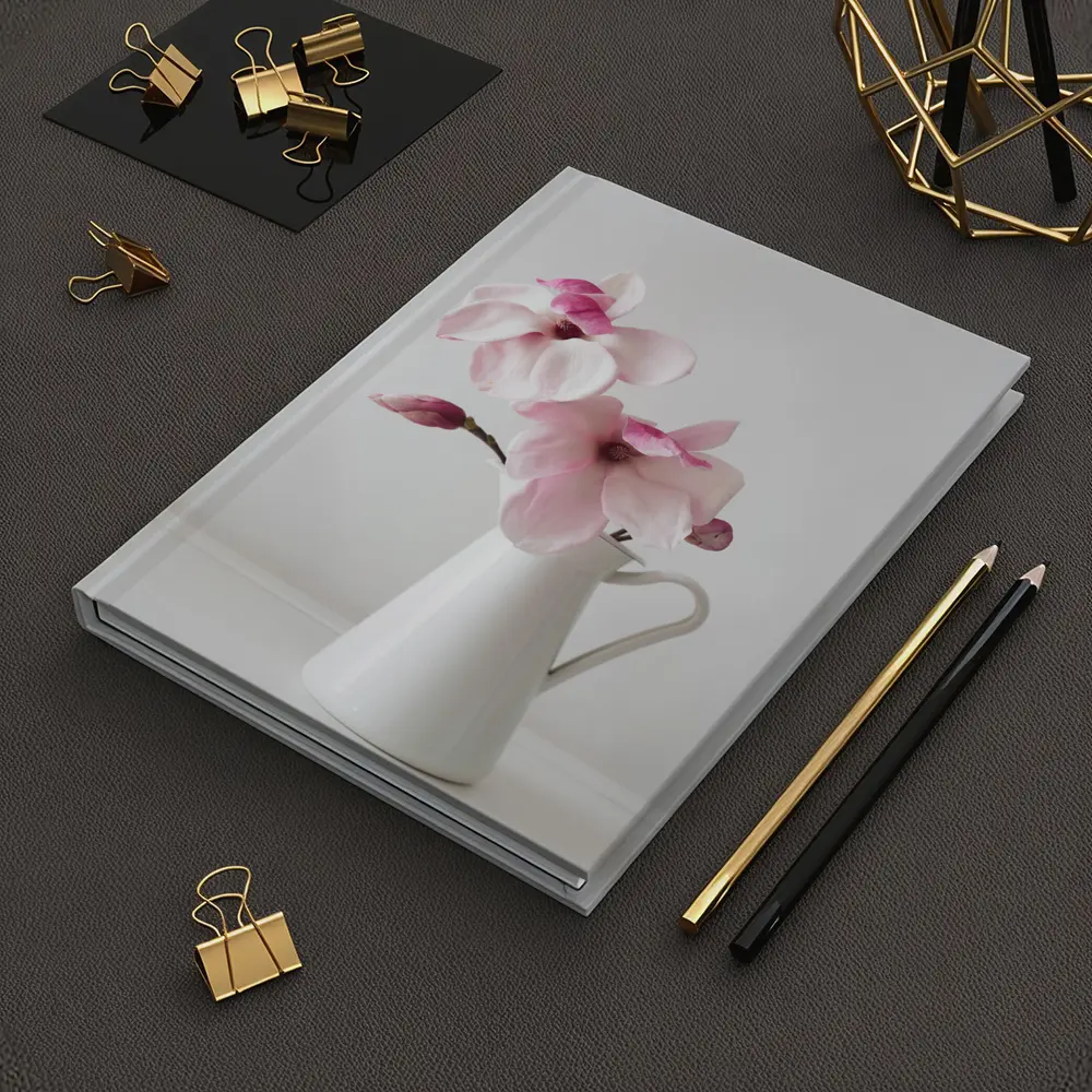 Pink Magnolia Flowers White Ceramic Pitcher – Notebooks